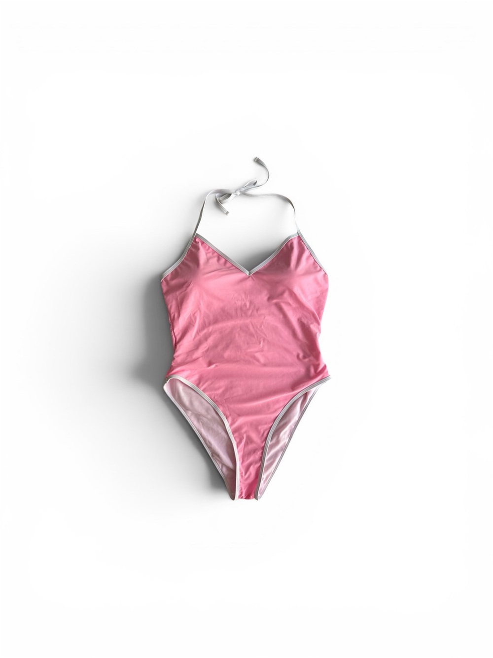 NOVA SWIM NWT Women’s Pink White Trim Halter One-Piece Swimsuit Beach Summer XL